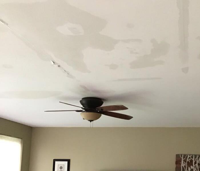 ceiling with wet drywall